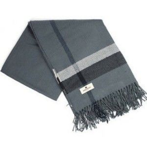 Woolrich Gray Wool Urban Throw Fringed Blanket New